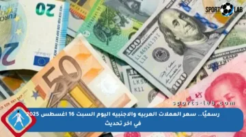 رسميًا.. سعر العملات العربية والأجنبية اليوم السبت 16 أغسطس 2025 في آخر تحديث